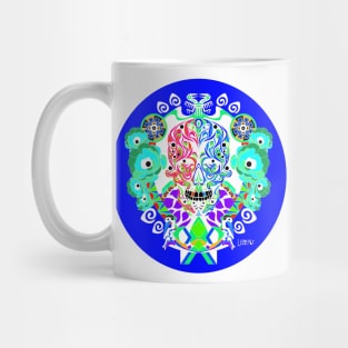 the skeleton monster in life of tree ecopop totonac pattern Mug